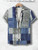 Irregular Personalized Interesting Print Design men's short-sleeved Shirt Casual Fashion Button Shirt Top