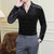 Men's Shirts Autumn Winter Luxury Velvet Social Shirt For Men Clothing 2025 Slim Fit Elegant Formal Grid Shirt Dress Long Sleeve