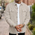 Mens Casual Waffle Texture Button Up Shirt Long Sleeve Lapel Collar Pocketed Shacket Fashion Oversized Blouse for Men