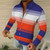 Men's shirt striped pattern printed outdoor street long sleeved button printed clothing fashion street clothing designer