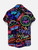 Men's Neon Pattern Printed Shirts Men's Fashion Casual Shirt Comfortable Beach Short Sleeved Shirt Men's Single Breasted Shirts