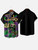 Men's Neon Pattern Printed Shirts Men's Fashion Casual Shirt Comfortable Beach Short Sleeved Shirt Men's Single Breasted Shirts