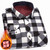 2025 Autumn Winter Men's Fashion Plaid Striped Print Shirts Double-sided Fleece Long Sleeve Thick Warm Shirts Soft Big Size 7XL