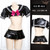 Moonlight Whisper Sexy Lingerie Women's Patent Leather Split Pleated Skirt Sexy Uniform Temptation Set Manufacturer Wholesale