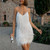 Elegant Sequins Tassel Feather Mini Dress Women Sexy V-Neck Spaghetti Straps Slip Prom Dresses Summer Party Evening Vestidos