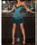 Elegant Sequins Tassel Feather Mini Dress Women Sexy V-Neck Spaghetti Straps Slip Prom Dresses Summer Party Evening Vestidos
