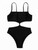 Billion swimming one-piece swimsuit women's 2025 solid color stitching hollow European and American sexy swimwear foreign trade wholesale clearance