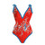 2026 Foreign Trade One-Piece V-Neck Swimsuit with Printed Color-Blocking Beach Dress Amazon Tie-Up Two-Piece Set Cross-Border Swimwear for Women