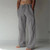2025 Spring/Summer New Men's Cotton and Hemp Pants Summer Fashion Casual Solid Color Loose Plus Size M-4XL