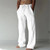 2025 Spring/Summer New Men's Cotton and Hemp Pants Summer Fashion Casual Solid Color Loose Plus Size M-4XL