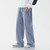 2025 Men's wide leg loose jeans, men's retro Y2K punk low waist loose denim pants, street wear fashionable denim wide leg pants