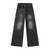 IEFB Summer Men's Denim Pants Old Blue Washed Male Jeans Straight Casual Menwear Loose Wide Leg Trousers New Fashion 9C354