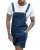 Wepbel One-Piece Working Bib Top Pants Denim Retro Jeans Overalls Summer Men's Denim with Hole Shorts Suspender Shorts Jeans