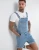 Wepbel One-Piece Working Bib Top Pants Denim Retro Jeans Overalls Summer Men's Denim with Hole Shorts Suspender Shorts Jeans