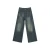 Summer Men Wash Jeans Male New Fashion Straight Wide Leg Baggy Loose Denim Trousers High Street Hot Sale Casual Trousers