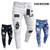 2025 New mbroidery Skinny Ripped Jeans Men Cotton Stretchy Hole Slim Fit Hip Hop Denim Pants Casual Jeans for Men Jogging Trouse