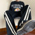 American Trend Hiphop High Street Loose Jeans Men's Patchwork Stripes Elastic Waist Drawstring Pockets Straight Casual Trousers
