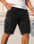 Men's Summer Denim Black Shorts. Workwear Style. For Daily Leisure. Creating a Trendy Street-Style Look.