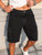 Men's Summer Denim Black Shorts. Workwear Style. For Daily Leisure. Creating a Trendy Street-Style Look.
