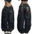 American Retro Hip-Hop Cherry Blossom Dragon Embroidery Baggy Jeans For Men and Women Y2K New Gothic Hip-Hop Casual Street Wear