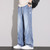 Summer Thin Fashion Lyocell Jeans Men's Casual Drawstring Straight Trousers Korean Fashion Male Streetwear Denim Pants
