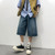 Summer Men's New Casual Jeans Shorts Loose Korean Mid High Waist Fashion Knee Lenght Denim Short Pants Male Casual Daily Shorts