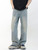 Baggy Korean Jeans Men's Personalized Y2k Pants Fashion Straight Casual Vintage Denim Trousers Male Streetwear Blue