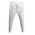 Fashion Streetwear Luxury White Jeans for Men Korean Style Slim Fit Cotton Trousers with Distressed Holes Stretch Casual Jeans