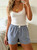 Women's Casual Shorts Plaid High Elastic Waist Loose Short Pants 2026 Summer Beach Lounge Shorts