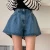 REALEFT 2024 New High Waist Washed Women's Denim Wide Leg Shorts Summer Buttons Casual Female Blue Jeans Trouses Pockets