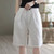 Summer Cotton Linen Shorts for Women High Waist Short Pants Casual Wide Leg Pants Women's Shorts Female Loose Mid Short Pants