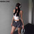 REDDACHiC Y2k Retro Black Striped Bubble Shorts Stitch Label Wide Leg Elastic Waist Bloomers Booty Pants Summer Women Streetwear