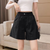 Home Short Pants for Women To Wear Mid Length Baggy Elastic Waist Cotton Womens Shorts Knee Half Loose Bermuda Summer Elasticty