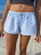 Casual Striped Shorts Women y2k Clothing Drawstring Elastic Waist Loose Fit Wide Leg Bottoms 2000s Aesthetic Streetwear