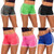 Women Cotton Shorts Yoga Short Pants Summer Fast Drying Sports Pants Contrast Binding Side Split Elastic Waist Casual Shorts