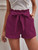 New Spring and Summer Bow Tie Band Loose Women's Casual Shorts with Pockets, Solid Color High Waist Wide Leg Three-Quarter Pants