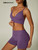 Seamless Ribbed Yoga Shorts Women High Waist Crossover V Waist Biker Shorts Scrunch Butt Lift Tummy Control Gym Workout Fitness