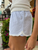 Blue Stripes Cute Shorts Woman Summer Lace Trim Buttons Elastic High Waist Straight Short Pants Sweet Casual Y2k Girl Underwear