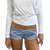 Y2k Dot/Stripe Print Ruched Bodycon Micro Short Pants Coquette Low Rise Fold Over Shorts Women Summer Going Out Lounge Shorts