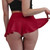 Sexy Sheer Ruffle Edge G-string Design Mini Skirt Home Yoga Sports Beach Swimwear Fashion See-through Short Pantskirt For Women