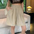 2024 Woman High Waist Folds Loose Shorts Girls Korean Fashion Y2k Clothes Slacks Female Harajuku Black Gray Apricot Shorts Pants