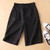 2025 Women Cotton Linen Shorts Solid Color Mid-rise Pockets Straight Lady Short Pants Casual Wide Leg Knee-length Beach Shorts