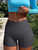 2024 New Solid Color High Waist Hip Lifting Casual Wrapped Sports Shorts For Women