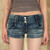American Retro Low Waist Breasted Denim Shorts Women 2026 Summer New Super Shorts Y2k Spice Girl Slim Jeans Hip Shorts