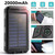 20000mAh Outdoor Solar Power Bank IP67 Waterproof Dual USB Charger With LED Flashlight SOS Light Compass Portable External Battery