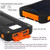 20000mAh high-capacity solar charger USB port external power bank with LED lights for Millet Apple smartphones, etc.