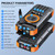 5-in-1 Solar Power Bank Hand Crank Generator 50000mAh,Fast Charge External Battery Pack,4 Built-in Cables,Wireless & Laser Light