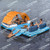 Large inflatable floating island with awning  island floating at sea adult household unshade boat