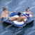 Large inflatable floating island with awning  island floating at sea adult household unshade boat