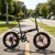 Black 20 Inch Lightweight Folding Bicycle One-Piece Wheel Ultra-Light Portable Student Disc Brake Variable Speed Bike